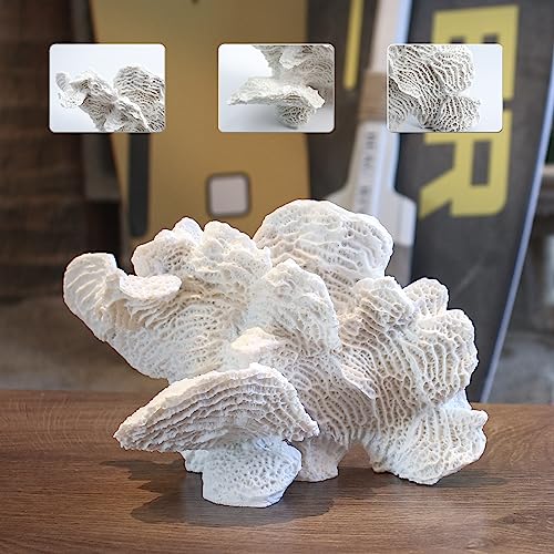 Estatua Decorativa Coral Artificial de Resina Blanca miniatura 5