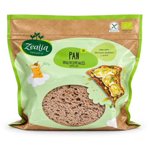 Pan Multicereales y Semillas Zealia Bio 330 g, Pan Ecológico con Cereales y Semillas para Desayunos, Tostadas, Bocadillos, Aperitivos y Comidas Diarias