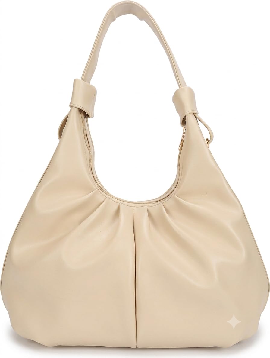 proarch Stylish Ruched Hobo Shoulder Bag for Women | Vegan Leather Pleated Sling Handbag with Zip Closure & Comfortable Strap | Spacious Casual & Office Tote Bag for Ladies-picture-20