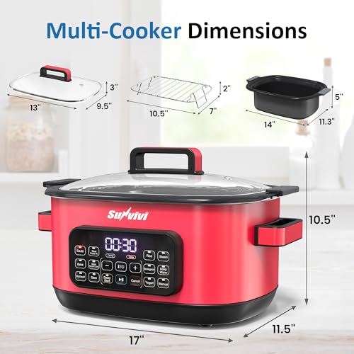 12-in-1 Multicooker, 6.5QT Programmable Slow Cooker Roaster Oven - Image 3