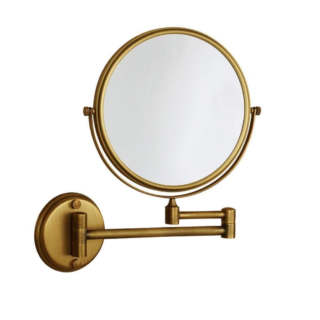 Miroir maquillage mural double face loupe 3x avec bras extensible pour un rasage de précision