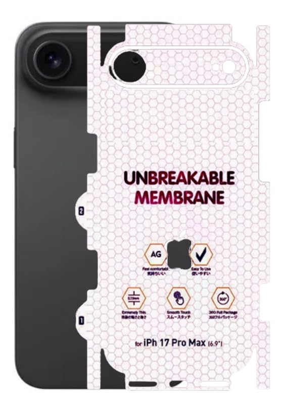 Image of New HQ+ Hydrogel Film Back Screen Protector for iPhone 17 Air Flexible Membrane Film-Matte Back Screen Guard