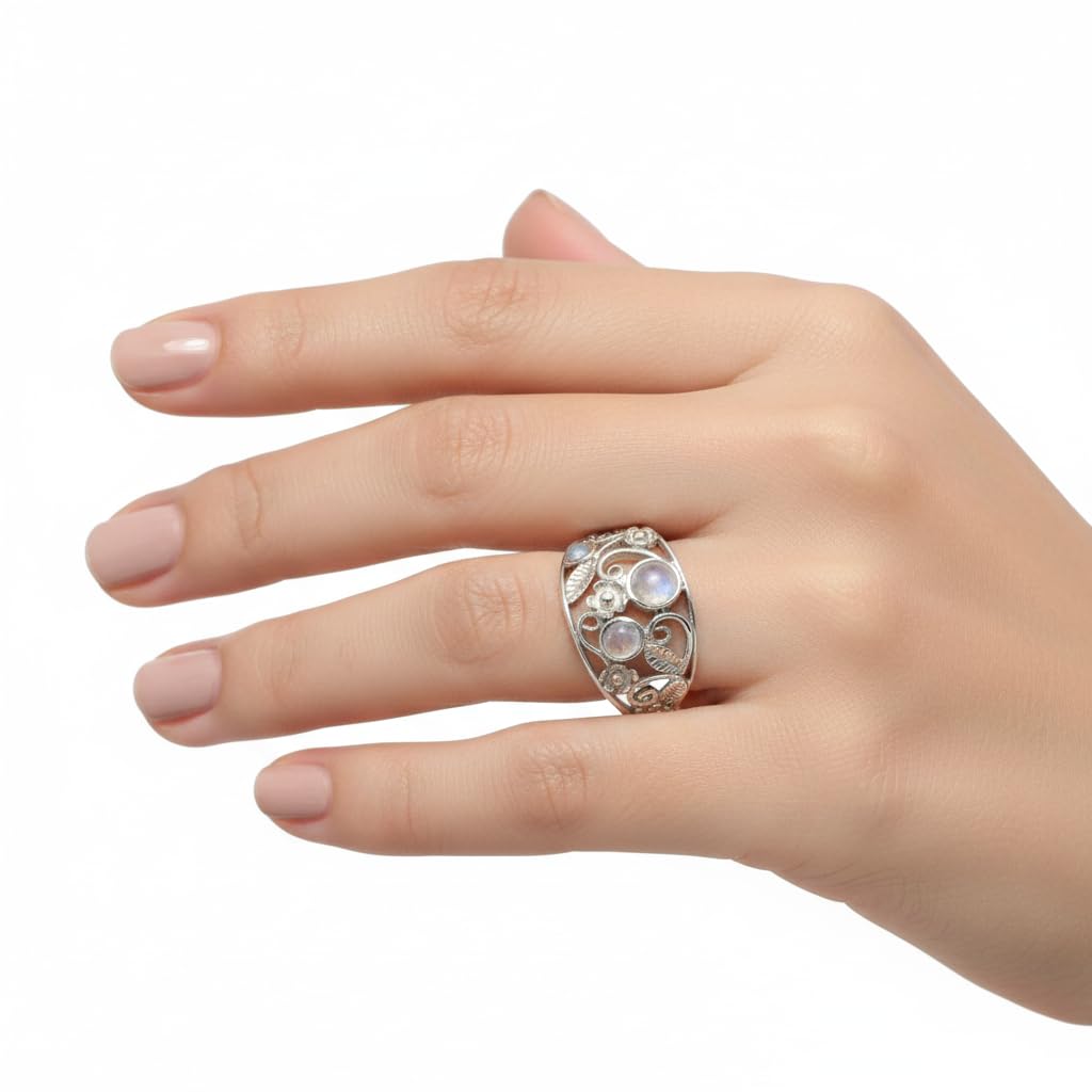 55Carat Wählen Sie Ihren Edelstein Verlobungsschmuck Sterling Silber Runde Brillante Form Schöne Design Hochzeit Besonderes Geschenk für Frauen, Mädchen und Damen Größe 47 bis 70