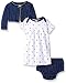 Gerber Baby Three-Piece Cardigan, Dress and Diaper Cover Set, Bees, 12 Months