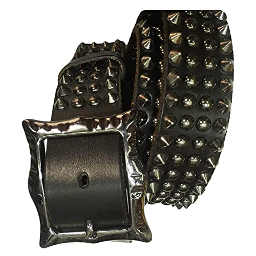 Ceinture punk rock avec rivets coniques et boucle western