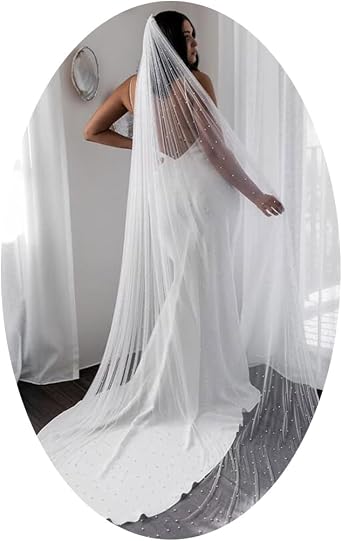 Bridal Wedding Veils Long Pearl Veil 1T White Bridal Veil for Wedding Hair Accessories