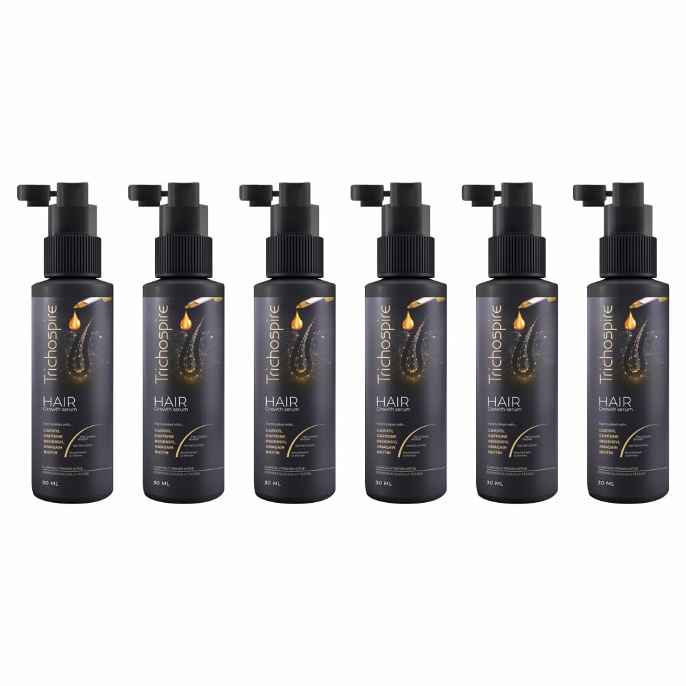Trichospire Hair Growth Serum – 30ml | Advanced Formula for Hair Regrowth, Thicker & Stronger Hair | Reduces Hair Fall | For Men & Women : Pack of 6-image-36