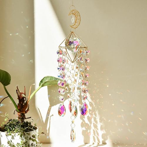 Ahorra 40% en Atrapasueños Colgante de Luna y Amor con Cristal