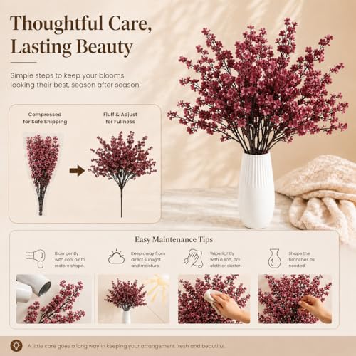 Image of Mandy's 6 Bundles Artificial Mauve Baby's Breath Flowers