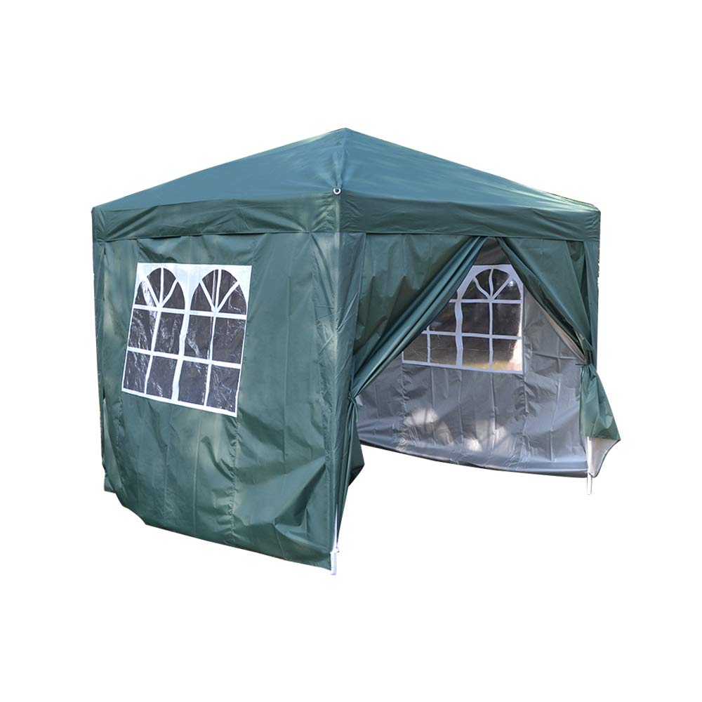 Panana 2MX2M 2.5MX2.5M 3MX3M Pop Up Gazebo Garden Party Tent With Sides Canopy Marquee (2.5mx2.5m, Green)