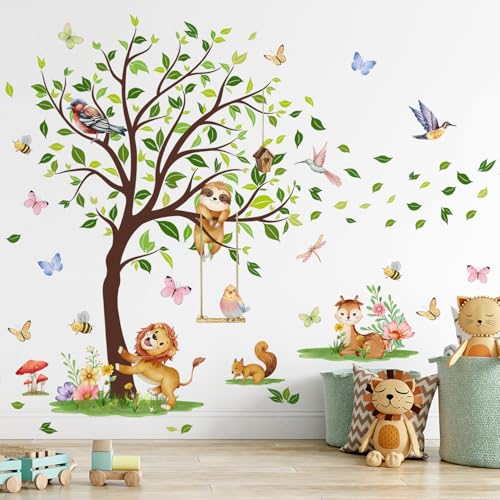 Vinilos decorativos de animales salvajes en hojas 2 unidades miniatura 1
