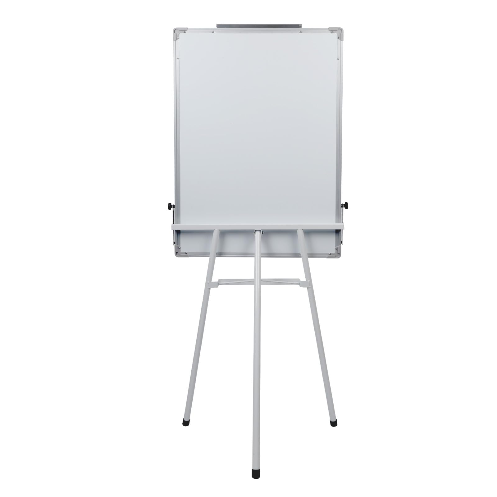 Whiteboard, abwischbar, mit Standfuß, magnetisch, abwischbar, höhenverstellbar, runder Ständer, stabiler Aluminiumrahmen, für Schule, Büro (60 x 90 cm (Weiß))