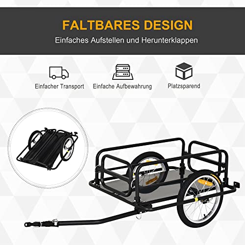 Aosom Bike Trailer, Foldable Bicycle Trailer with16 Inch