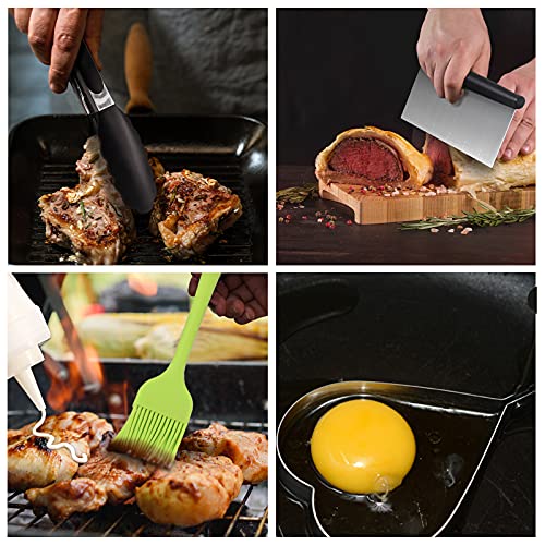 Griddle Accessories,15 Pcs Flat Top Grill Accessories Kit For Blackstone And Camp,Stainless Steel Bbq Accessories With Spatula, Basting Cover,Tongs,Egg Mold & Carry Bag For Outdoor Bbq Teppanyaki #TOP4