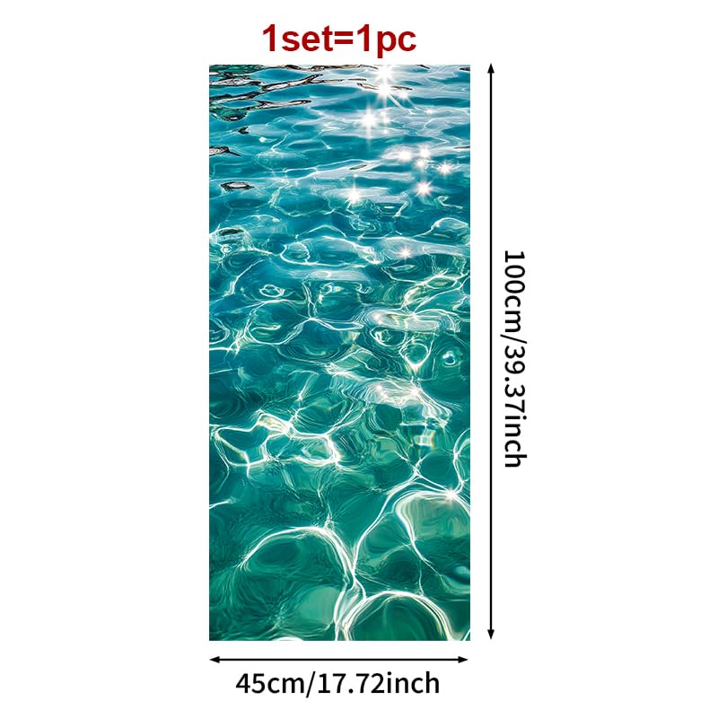 Window Film 17.7x39.3 Inch Static Cling Ocean Water Ripple Design miniatura 3