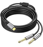 Ubramac 6.6 Feet USB C to Dual 6.35mm 1/4 inch Stereo Splitter Y Cable, USB Type C to Dual 6.35mm...