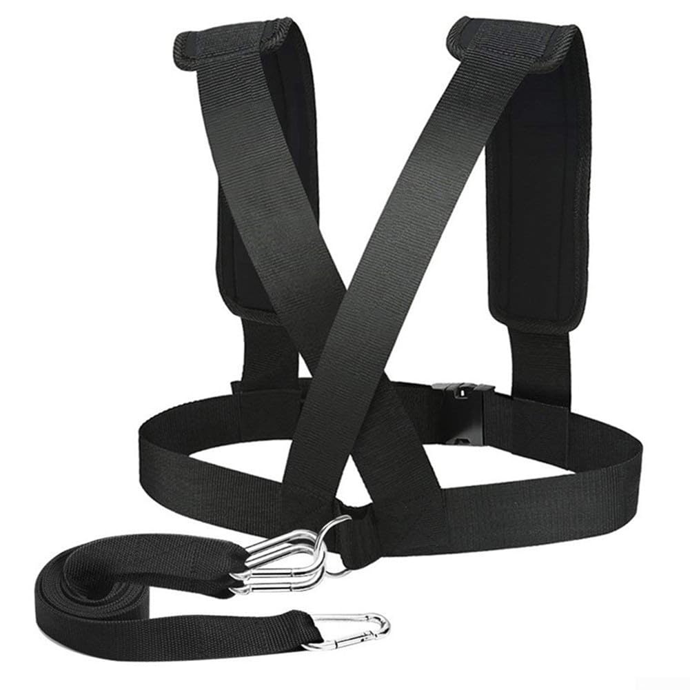 Arnés de trineo para entrenamiento de resistencia, correas de nailon ajustables, hombreras ampliadas, 200 libras