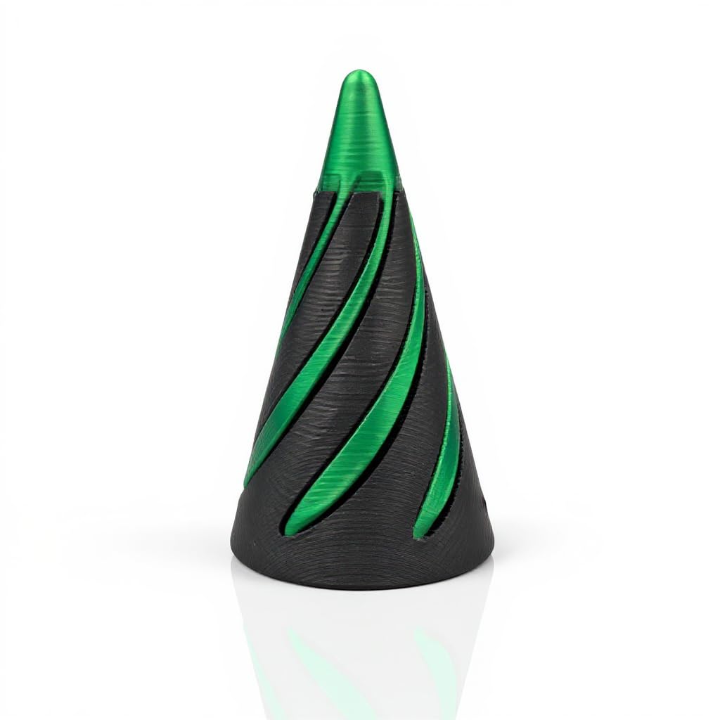 Triformia 3Pcs Impossible Spiral Desk Fidget - 3D Printed Stress Relief & Focus Accessory for ADHD and Autism Support (Candy Green) - Image 2