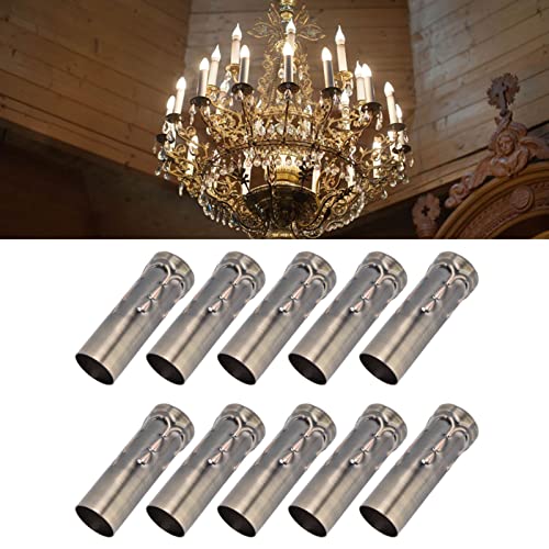 FTVOGUE 10 Tubi Portacandele E14 In Ferro – Bronzo Verde, 25x80mm, Per Lampadari E Candelabri