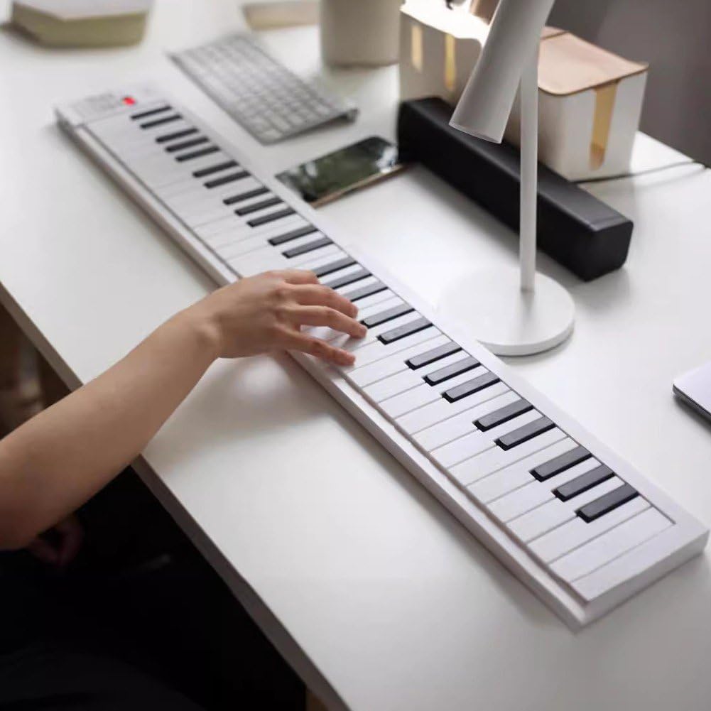 Piano Electrónico Plegable De 61 Teclas: Teclado Ligero Y Portátil para Viajes Y Aprendizaje En Casa.