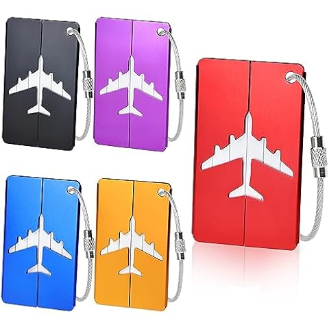 Skaaisont Aluminium Luggage Tags with Steel Loop Cover