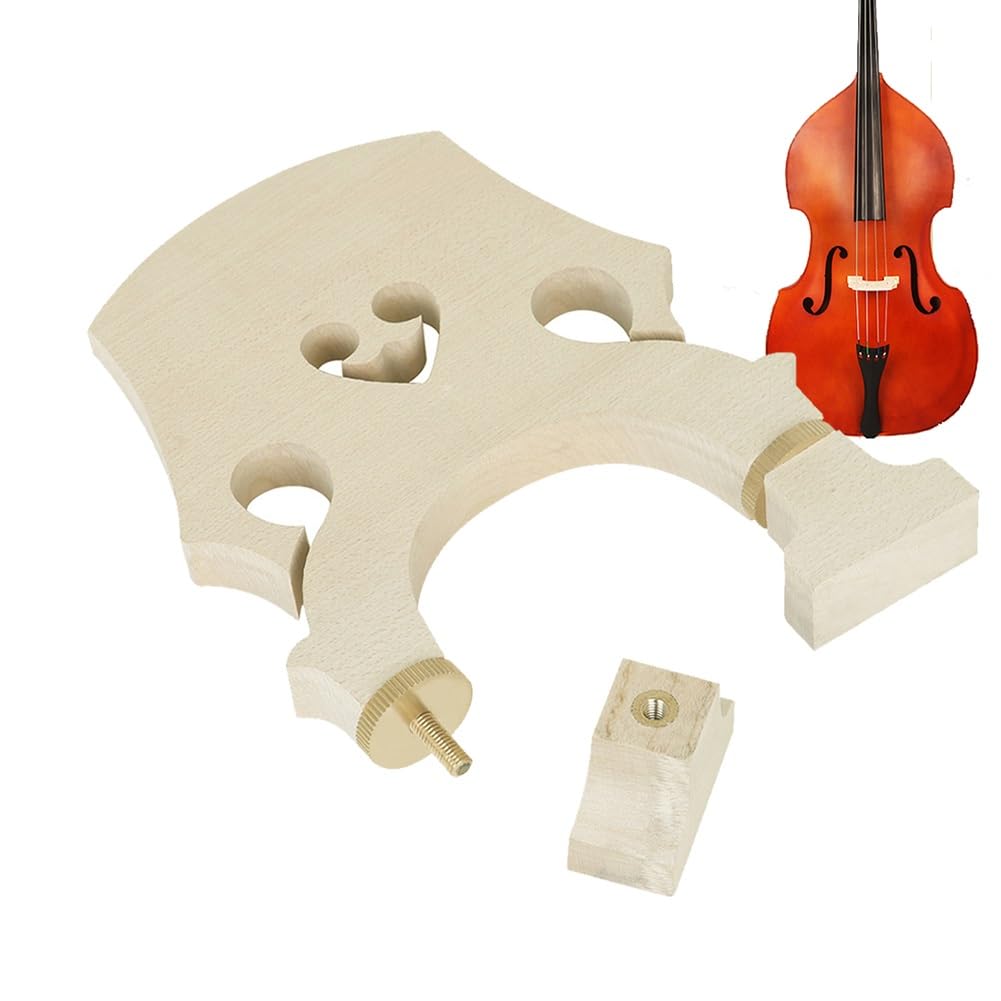 Ponte per Contrabbasso Regolabile Viti in Ottone in Legno di Acero Ponte per Contrabbasso 4/4 3/4 1/2 1/4 1/8 Accessori per Contrabbasso(4/4)