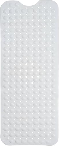 Alfombra de baño ENKOSI Alfombra antideslizante de 40 x 16 pulgadas para bañera y ducha con fuertes ventosas Alfombra antideslizante grande para