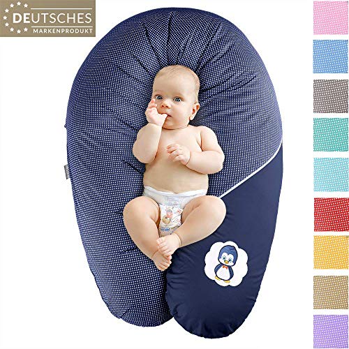 Almohada de enfermería, cojín de Lactancia,Marca SeiDesign XXL 190 x 30 cm, Que consiste en el llenado de Bolas de Fibra - Muy Suave y cómodo. Cierre de la Funda con Cremallera y Bordado