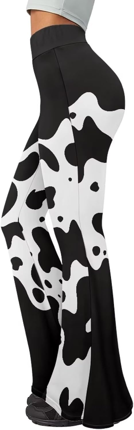 TODIYADDU Flare Workout Pants for Women Trendy Bell Bottom Leggings Plus Size Wide Leg Yoga Pants for Pilates Running Gifts - Image 4