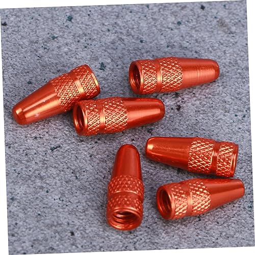 Tapas de válvula para bicicleta POPETPOP, 12 unidades, tapa de aluminio para válvula francesa, color naranja, cubierta contra polvo y humedad miniatura 5