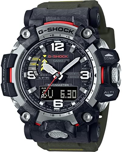 G-Shock New Thinner Carbon Mudmaster Watch, Solar Green, Solar Green, One Size, Mudmaster