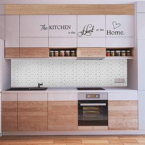 Wajade 2 Sets Kitchen is The Heart of The Home Wall Sticker Quotes Motivational Wall Decals,Family Inspirational Wall Stickers for Kitchen Dinning Room Decoration