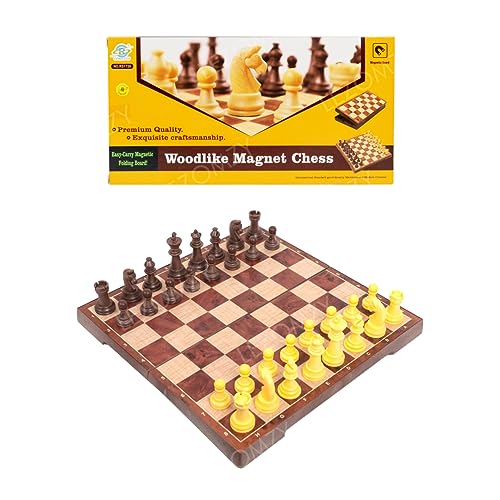 WOOMI INDUSTRIES®Woodlike Magnetic Travel Chess Set with Folding Board for Kids and Adults Indoor Outdoor Educational Travel Toys Wooden Color (12 Inch) (B0963G1W4V) Amazon Price History, Amazon Price Tracker