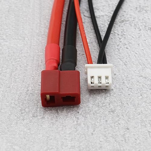EMSea 2stk Hardcase Anschlusskabel für 2S 7.4V Lithium Akkus RC Car T-Stecker 90° 5.0mm Bananenstecker Lithium Akku Ladekabel 12AWG