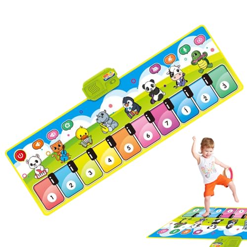 Alfombra Piano Electrónico Pedal - Juguete Musical Educativo Infantil | Piano Juguete Modo Multi-Instrumento | Alfombra Musical Interactiva 110x36cm Niños Niñas, Material PE+ABS, 500g, Hogar