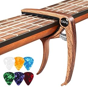 Cejilla De Guitarra Greatangle - Plástico Resistente, Resorte De Alta Fuerza - Para Guitarras Acústicas, Eléctricas Y Clásicas De 6 Cuerdas - Color Negro