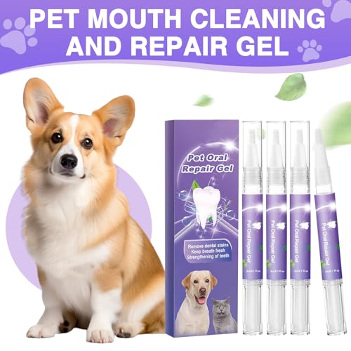 Asheyya 4PCS Pet Gel Pen, Eliminate Bad Breath Oral Repair Gel Pen for Dog Cat, White, 1 count (Pack of 4) - Image 2