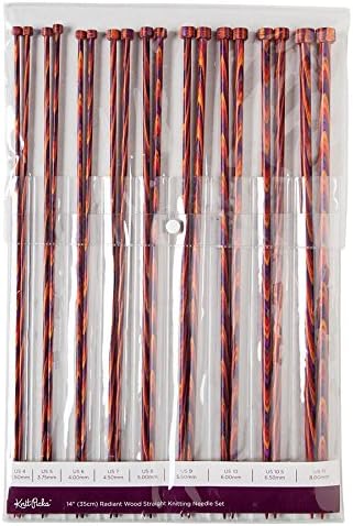 Miniatura 2 de Knit Picks Juego de agujas de tejer de madera de un solo punto recto US 4-11 (Radiant 14")
