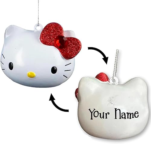 Miniatura 3 de Adorno de Navidad de Hello Kitty con licencia oficial, lazo de pelo rosa, decoración de árbol de Navidad, recuerdo