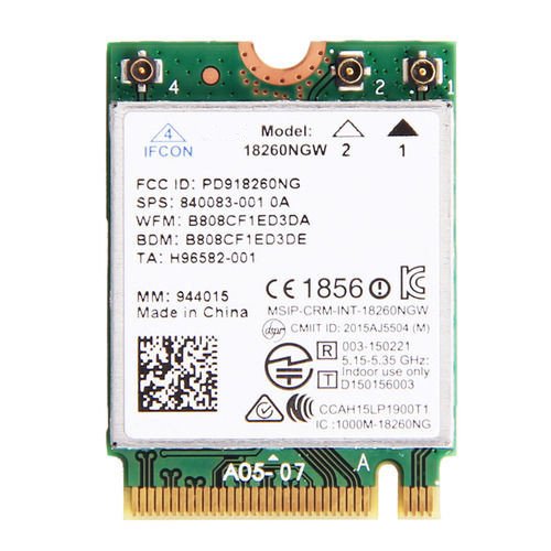 3CTOP Wireless Card for Wireless-AC 18260 18260NGW M.2 NGFF Bluetooth 4.1 WiFi Card 867 M