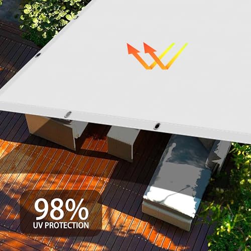 Voiles ombrages rectangulaire contre la chaleur bache blanche polyester 3x5.5m