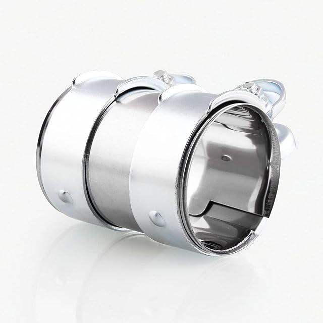 2.5" Stainless Steel Exhaust Clamp Pipe Joint Bolts Band Flanges Clamp