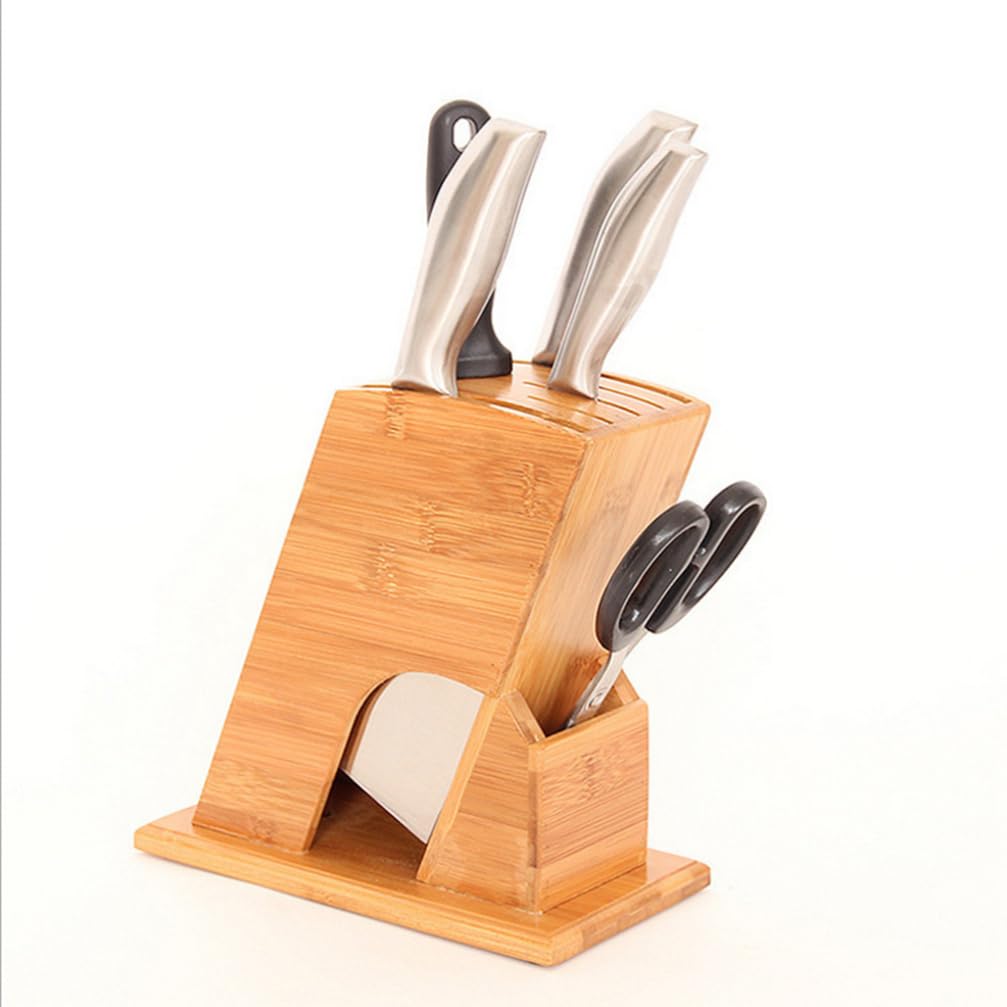 Portacoltelli Obliquo in Legno di Bambù per Cucina, 60°