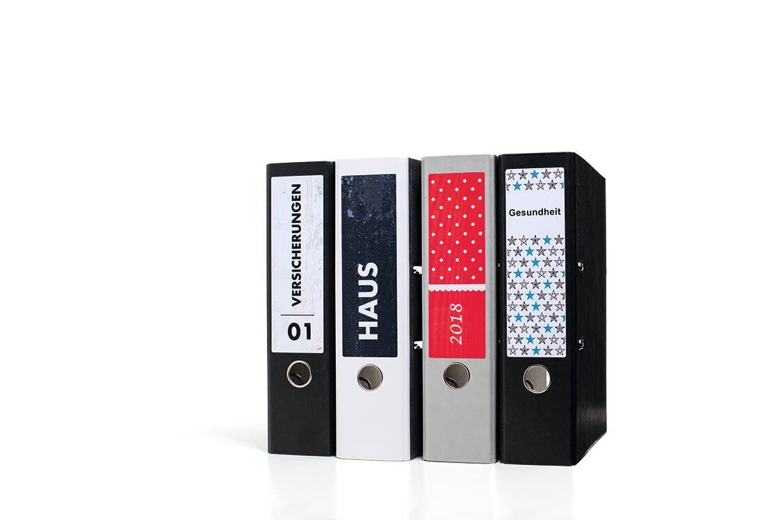 HERMA 10746 Recycling Ordnerrücken Etiketten kurz breit, 640 Blatt, 192 x 61 mm, 4 pro A4 Bogen, 2560 Stück, selbstklebend, bedruckbar, blickdicht, Ordneretiketten Rückenschilder Aufkleber, natur-weiß