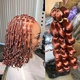 Goddess Bob Braiding French Loose Curl Crochet Hair 12inch length 3bundles 240gram Short Boho Curly Box Braids Knotless Braids Crochet Hair Extensions (350#)