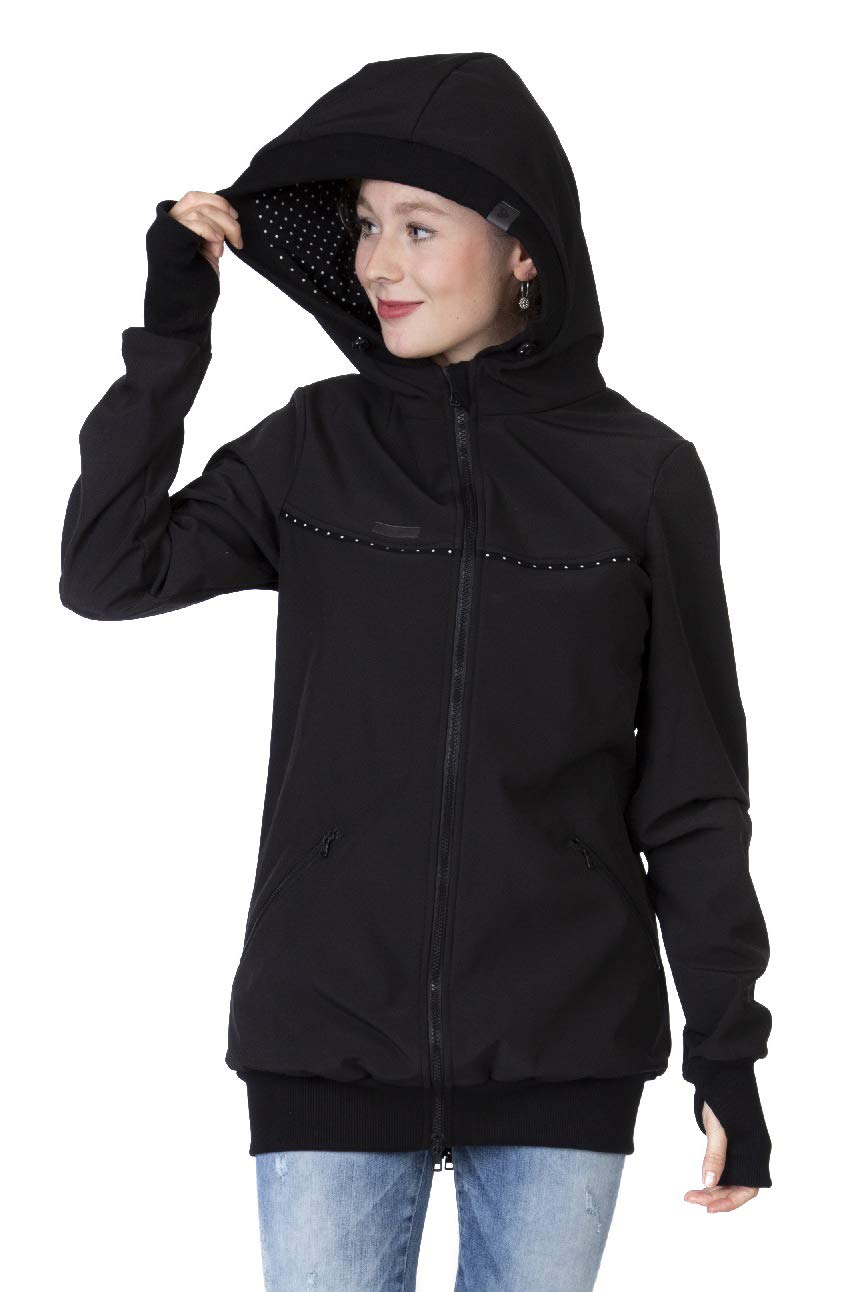 Viva la Mama 4in1 Tragejacke für Tragen auf dem Rücken oder der Brust, Softshell, Umstandsjacke + Kängurujacke - AVENTURIS