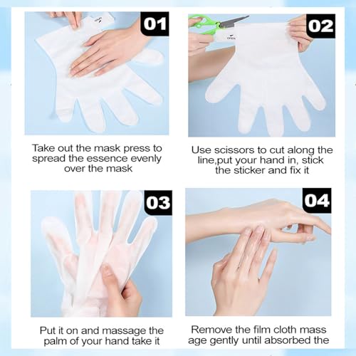 6 Paar Handmaske Feuchtigkeitsspendende Handmask - Handpflege Handschuhe mit Lavendel Milch Rose Geschmack Für Sehr Trockene Hände, Hand Peeling Maske für Frauen und Männer