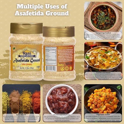 Rani Asafetida (Hing) Ground 3.75oz (106g) PET Jar ~ All Natural | Salt Free ...