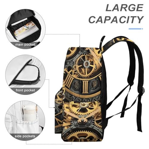 Clock Gear Leisure Backpack Water-Resistant Pack Stylish Bag Lightweight Travel Backpack Suitable for Commuting Travel Mountaineering Outdoor Sports Unisex4