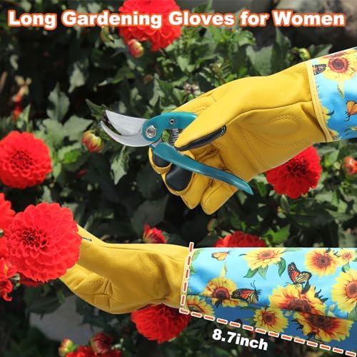 DLY Garden Gloves for Women,Gardening Gloves,Gardening Gift for Lady,Blue,L - 3